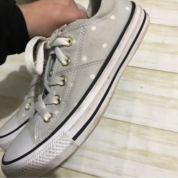 Converse Gray Polka Dot Low‎ Top Lace Up Sneakers Shoes Women’s Size 6 - Picture 6 of 7
